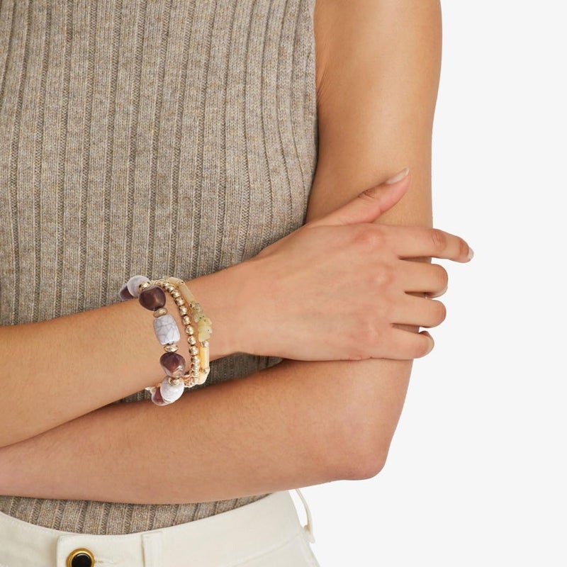 Aigrnc Boho Beaded Stretch Bracelets For Women Stackable Crystal Gold Plated Beaded Bracelets Set Trendy Handmade Friendship Braeclet Jewelry Gifts - Image 5